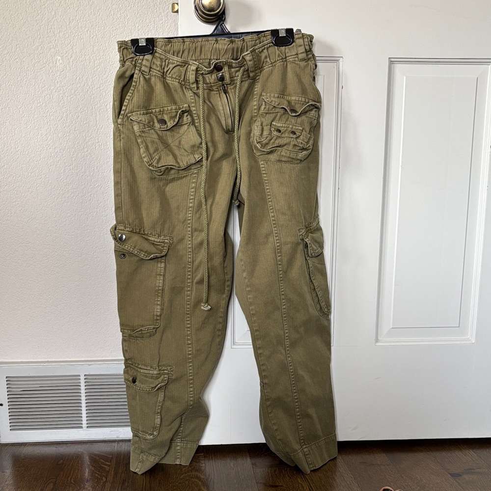 Free People Khaki Army Green Cargo Pants